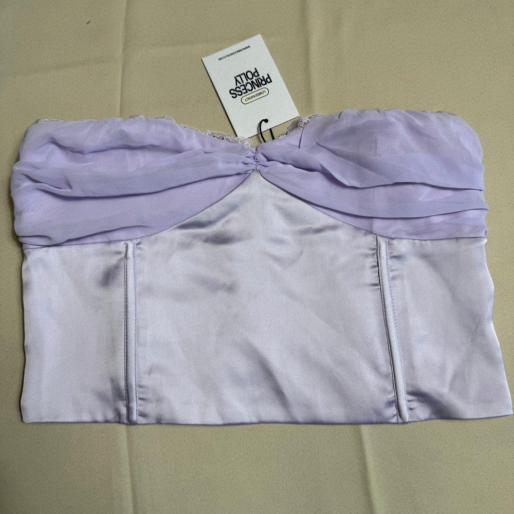 NWT Princess Polly‎ Suga Strapless Corset Top Lilac – Size US 8